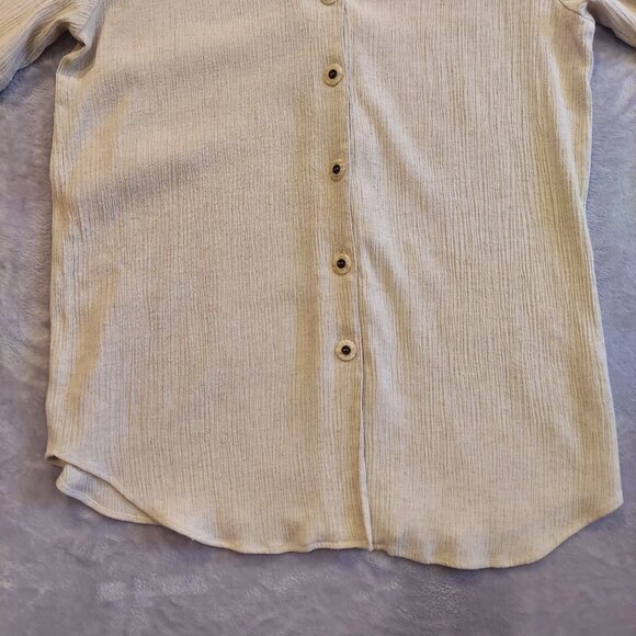 Lee David Blouse Womens 18/20w Ivory Linen Blend Lagan look Beachy vacation - Picture 13 of 14